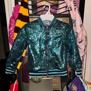 Sequin Disney Princess Jasmine light bomber  Jacket size 4. Soft inside